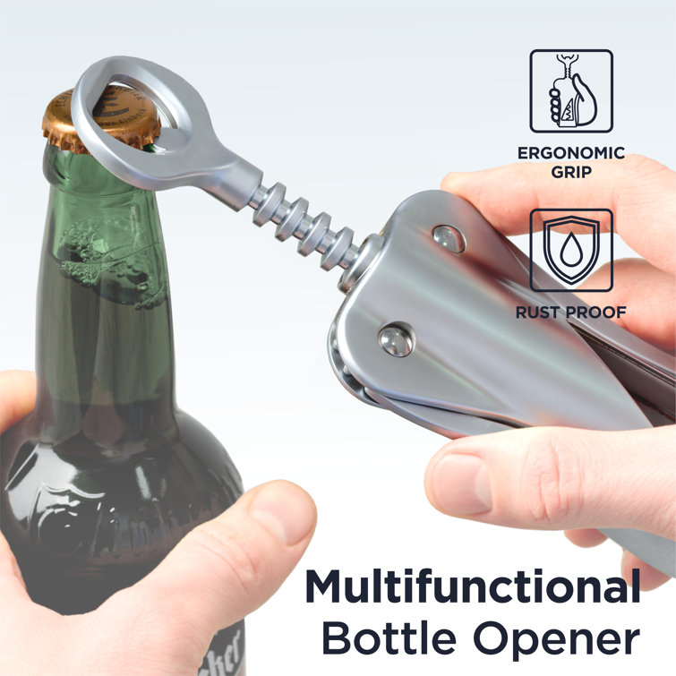Beer Bottle Opener,automatic Bottle Opener,push Down Caps Off,for Bar And  Parties,father's Day Gift,sliver 1pcs