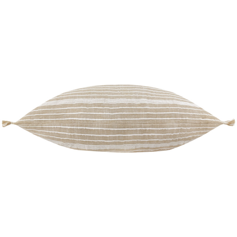 Stoian Indoor / Outdoor Striped Rectangular Cushion, Beige, Pillow Cover Only - No Insert