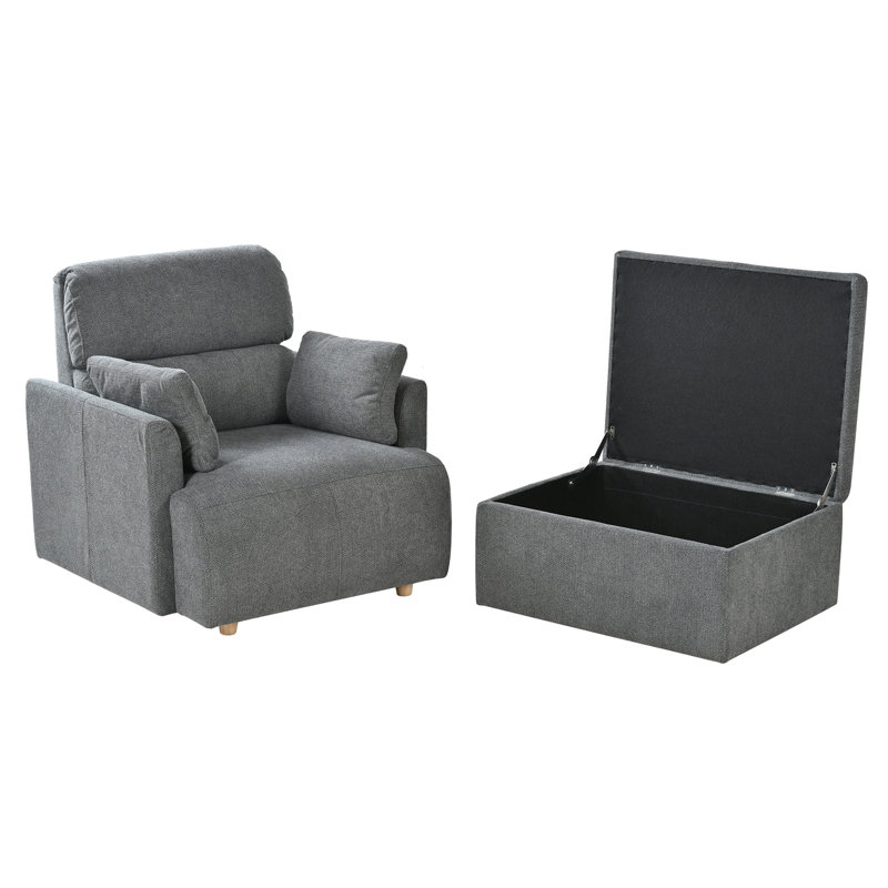 Chaise surdimensionnée avec repose-pieds avec rangement