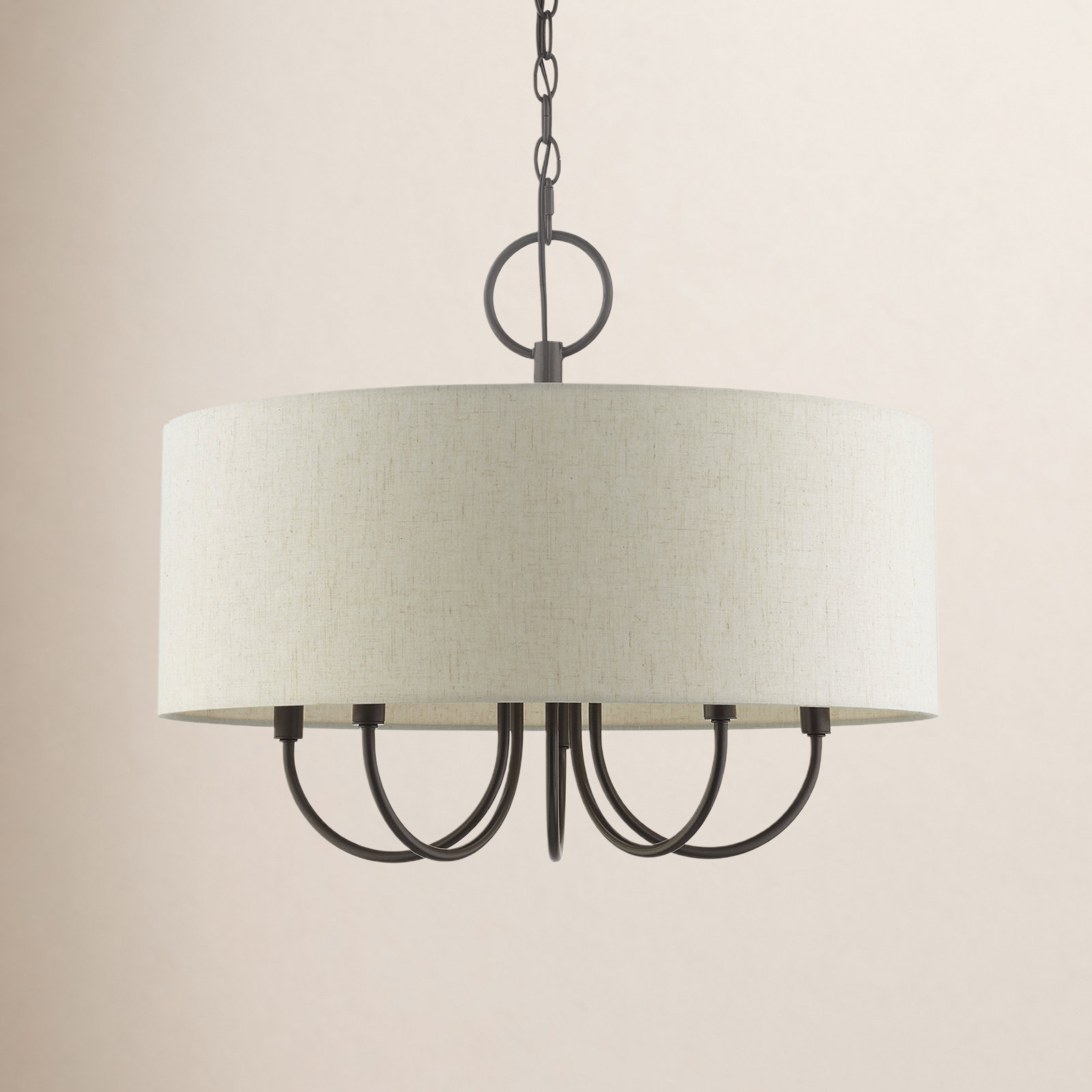 Raymond 5 - Light Dimmable Drum Chandelier, English Bronze