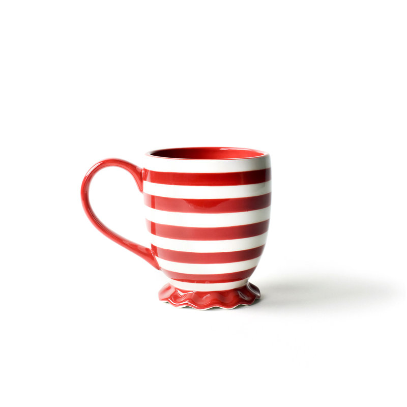 Red Stripe Ruffle Mug