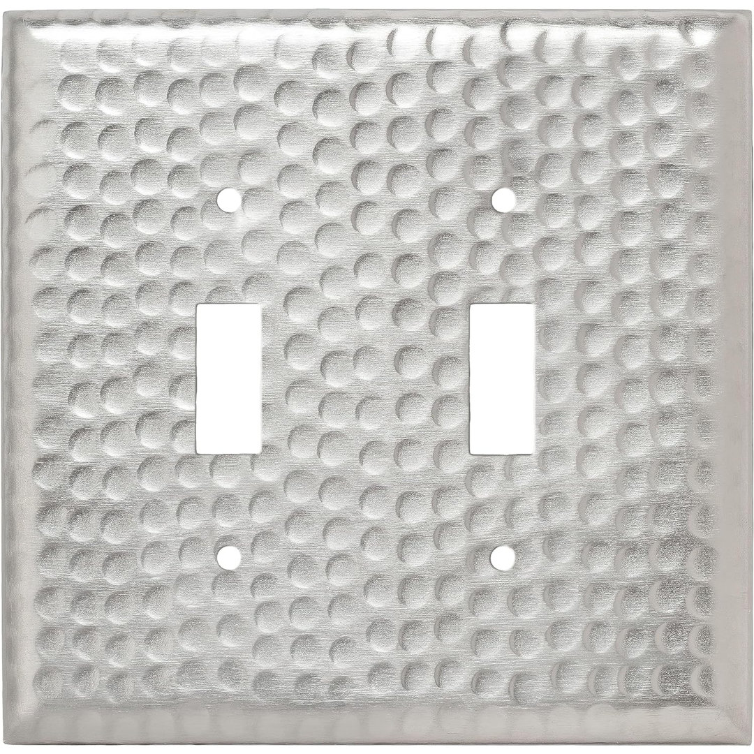 Hand Hammered 2-Gang Toggle Light Switch Wall Plate Monarch Abode 