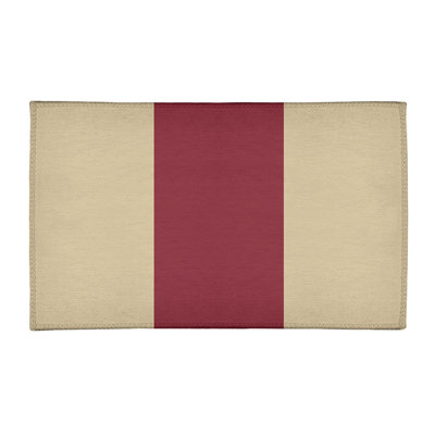 Tapis beige national hockey rayures