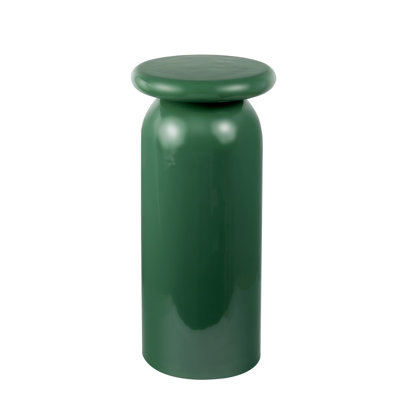 Table d'appoint ronde en métal vert lustré 22,75 po Miles