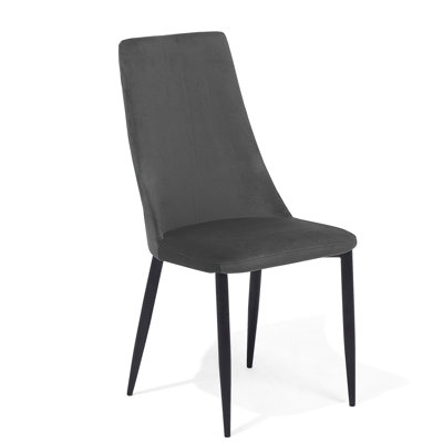 Chick 43 cm H Velvet Side Chair in Grey
