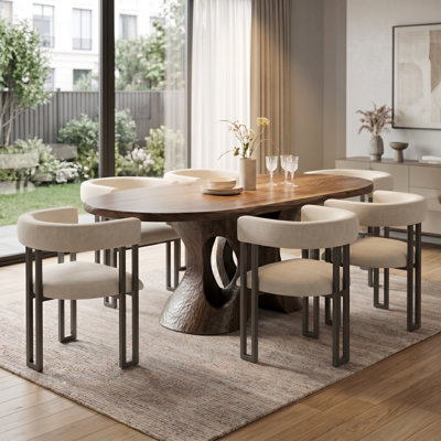 Modern velvet curved Dining Armchair