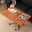Table d'appoint rectangulaire en bois massif, acier au carbone et aluminium, couleur cerisier, noir et argent