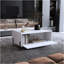 Table basse H 15,6 po, 1 tablette, 4 pieds, blanc-776925678