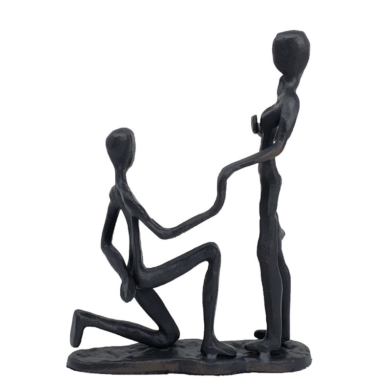 MARRIAGE PROPOSAL Iron Figurine 17cm, Mocha