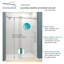 Porte de douche de grange coulissante sans cadre, verre de fer de 3/8 po de bas, 59 po de large x 80 po de haut, par Transolide Teegan-69323012