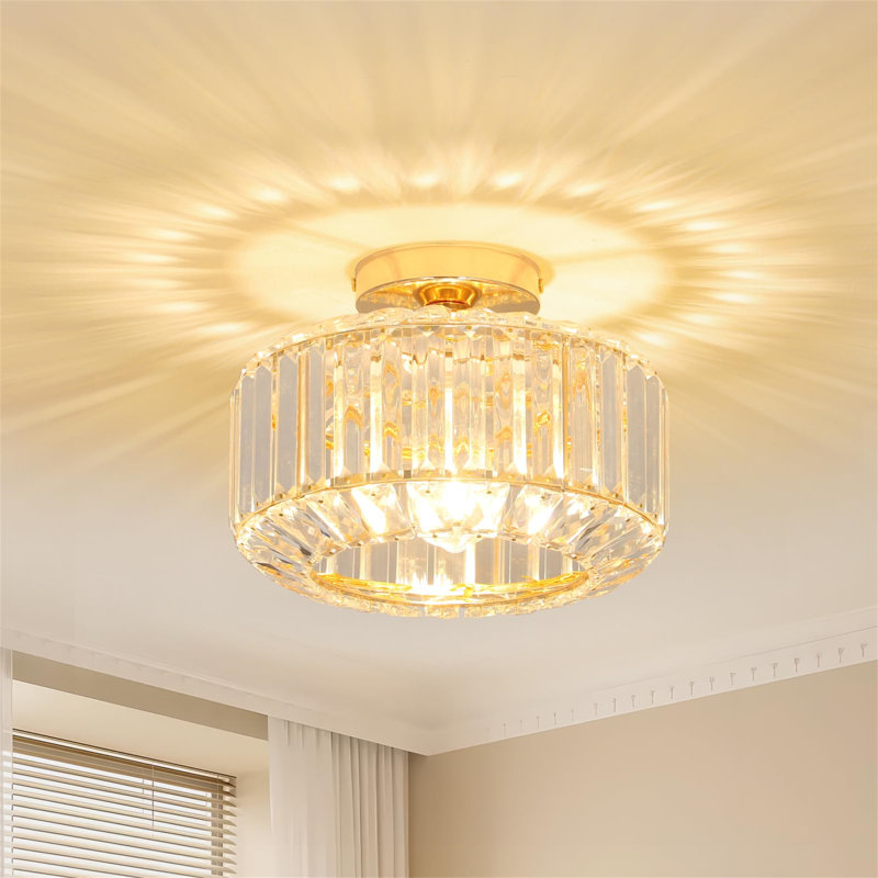 Crystal Flush Mount, Gold