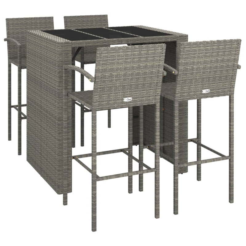 Bar Set with Stools, Gray