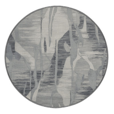 Tapis abstrait gris lavable à la machine