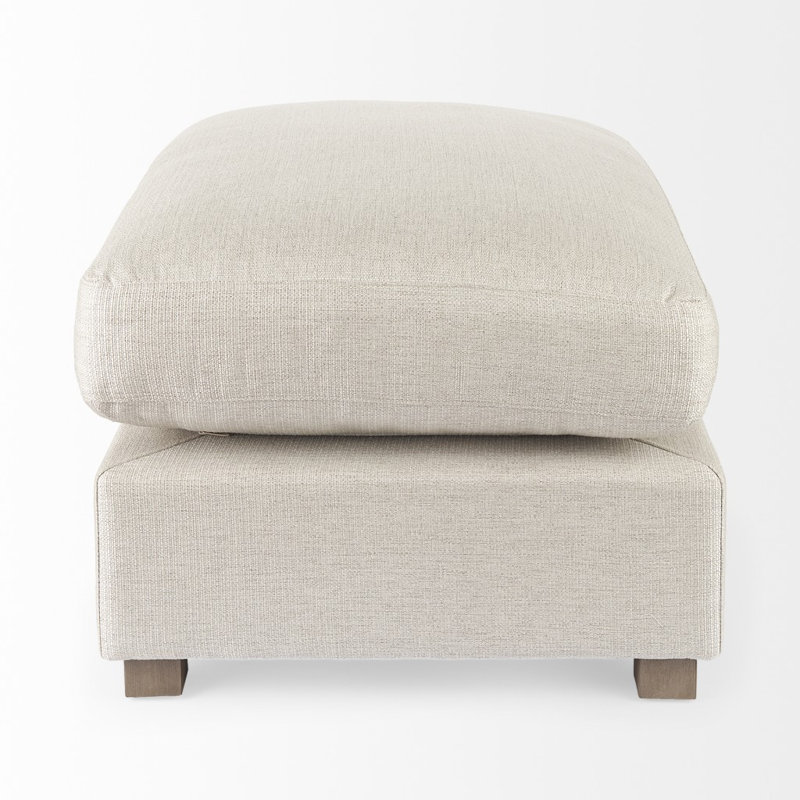 Demi-repose-pieds recouvert de tissu gris clair, Tissu beige