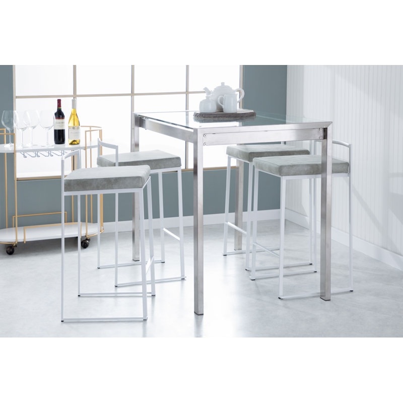 Ernestine Upholstered Stackable Bar & Counter Stool (Set of 3), Counter Stool (27" Seat Height)