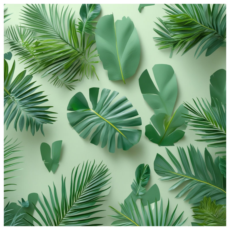 Tapis de bain feuilles de palmier tropical, L 34 po x L 21 po