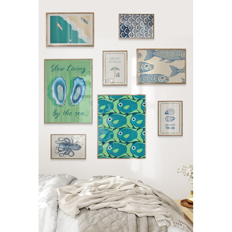 Peinture décorative encadrée (8 pièces), Brun