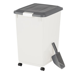 IRIS 54 lb Contenant alimentaire hermétique pour animaux de compagnie | Bac de rangement pour chien et chat avec cuillère