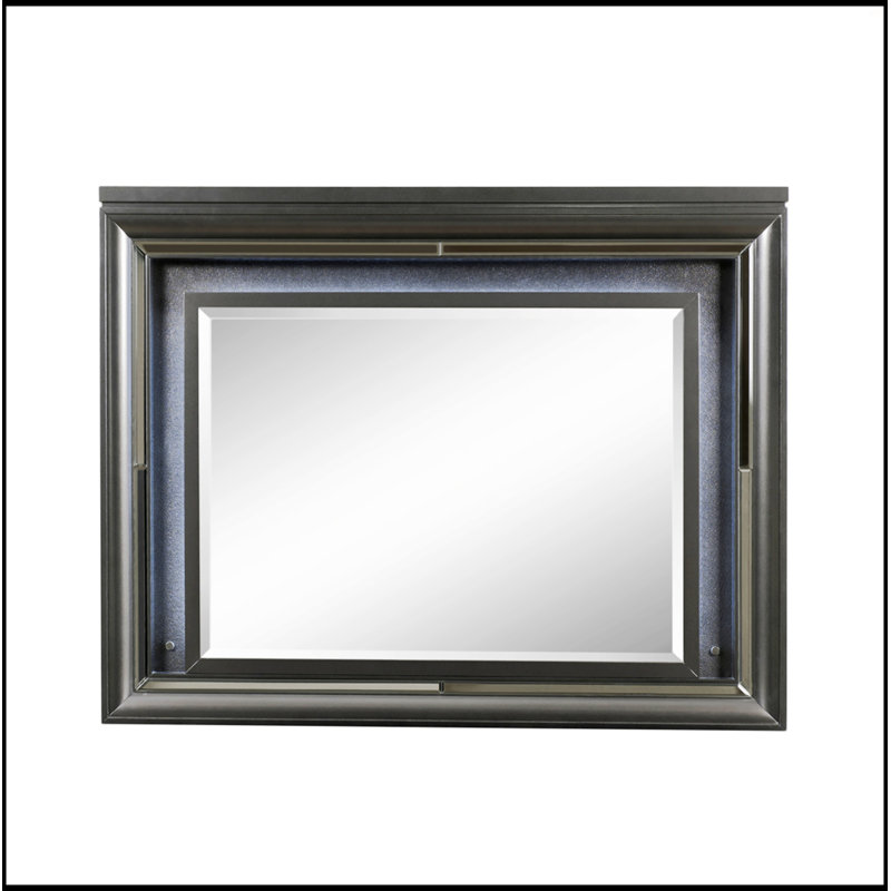 Miroir à finition grise avec DEL