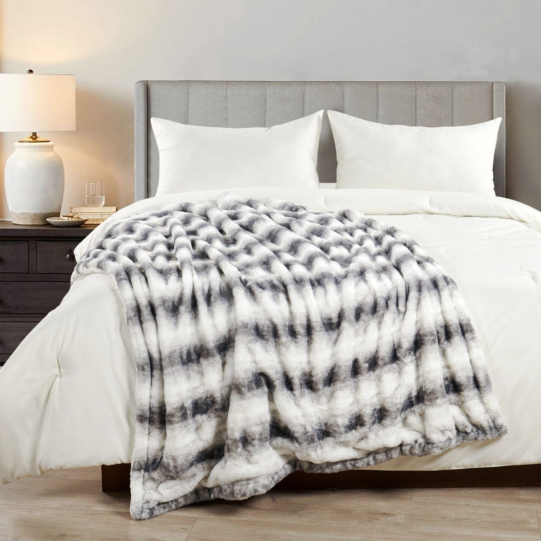 Printed Faux Fur Throw Home Soft Things 