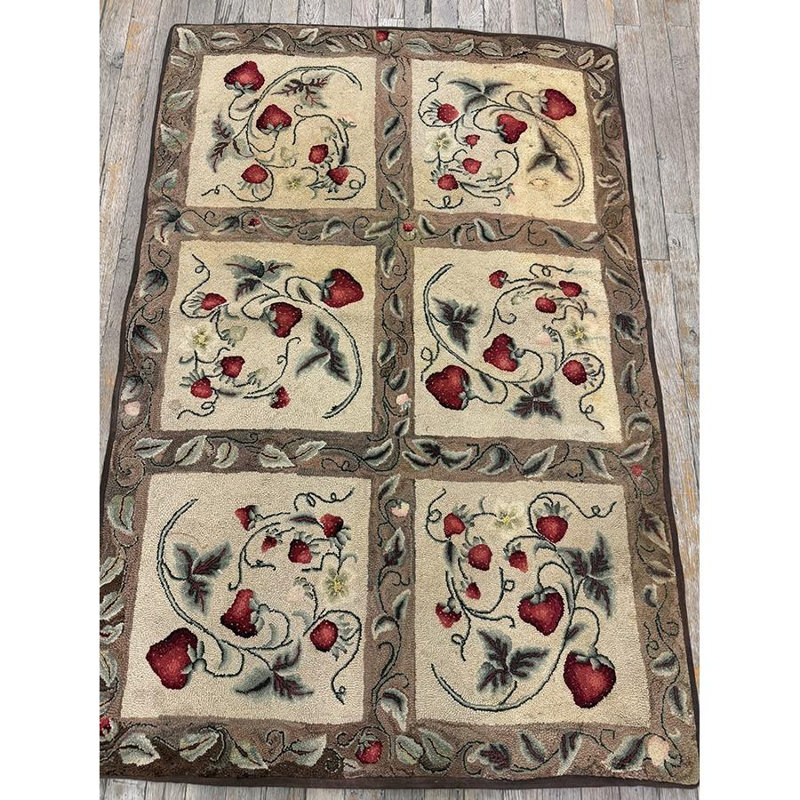 Tapis beige antique des années 1880