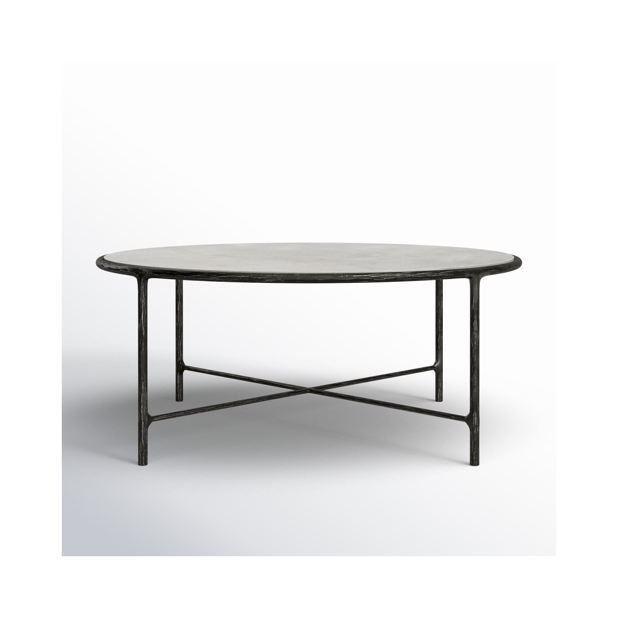 Evelynn Single Coffee Table, Black, White Marble, Marble