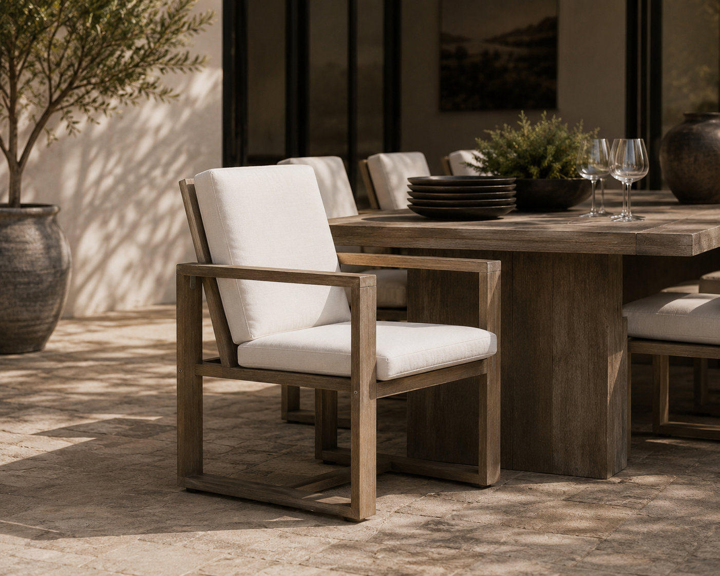 Acacia Patio Armchair, Gray