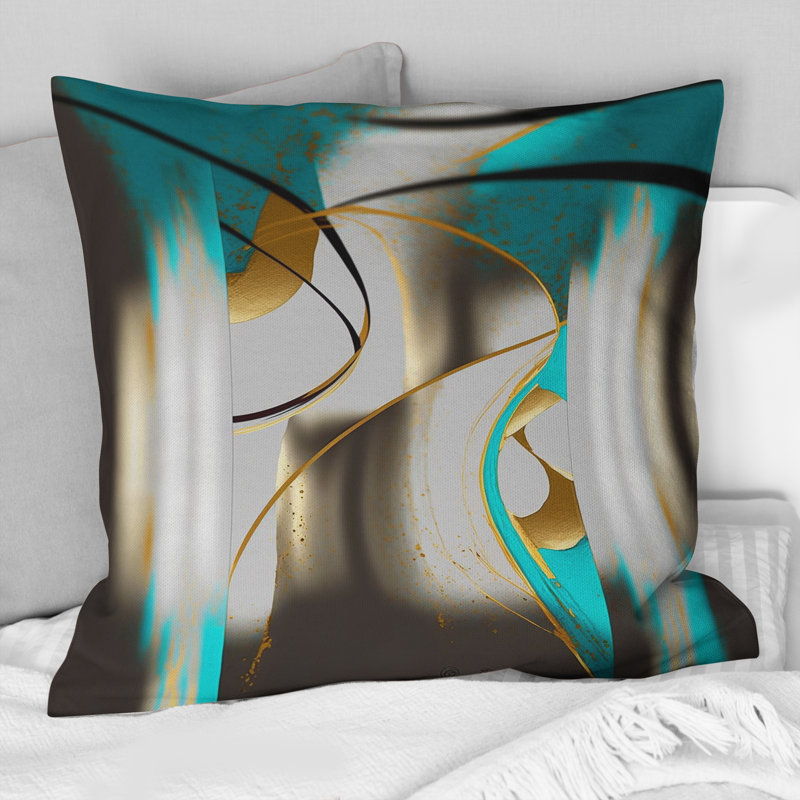 Coussin décoratif pirouette en turquoise rétro - minimalisme III
