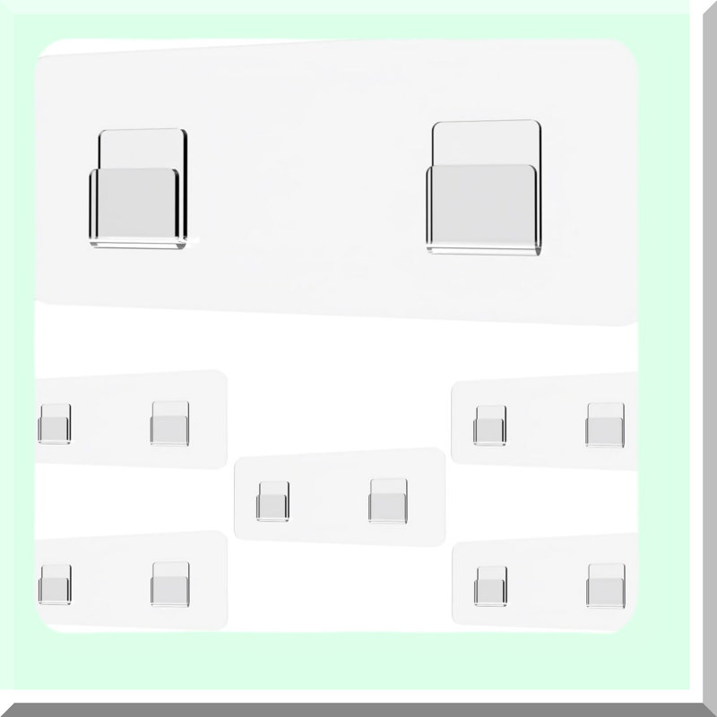 UltraGrip Shower Caddy Adhesive Strips - 6 Pack Flat Hooks for Secure Shelf Mounting