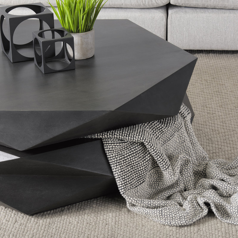 Table basse Malonne, Noir, H 15 po x l 48 po x L 48 po
