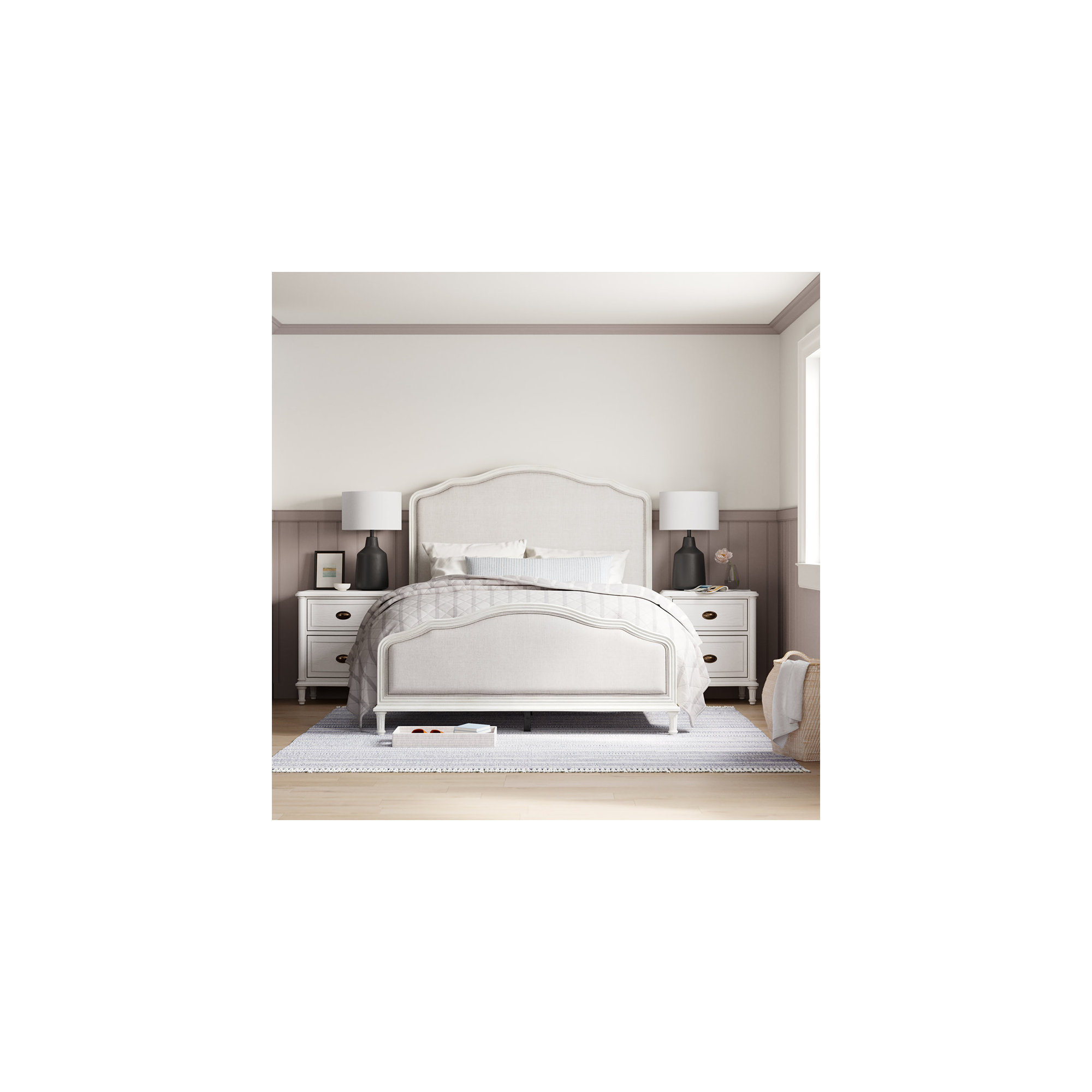 Watson 2 Drawer Nightstand, Cream