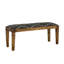 Banc contemporain en bois de manguier avec revêtement noir et blanc recouvert d'élégants détails subtils