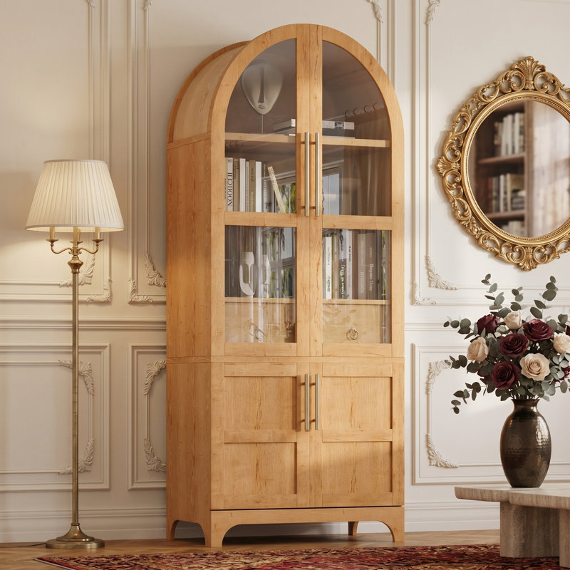 Armoire de rangement de 71 po de hauteur avec garde-manger caché Farmhouse, Naturel
