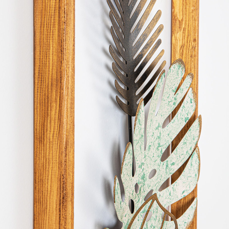 Accessoire mural décoratif en métal, peint à la main, 13,4 x 1,6 x 35,4 pouces | Fabrication 100% métal, épaisseur: 0,03 pouce | Variations de couleurs uniques, parfaites pour la décoration intérieure et les intérieurs modernes
