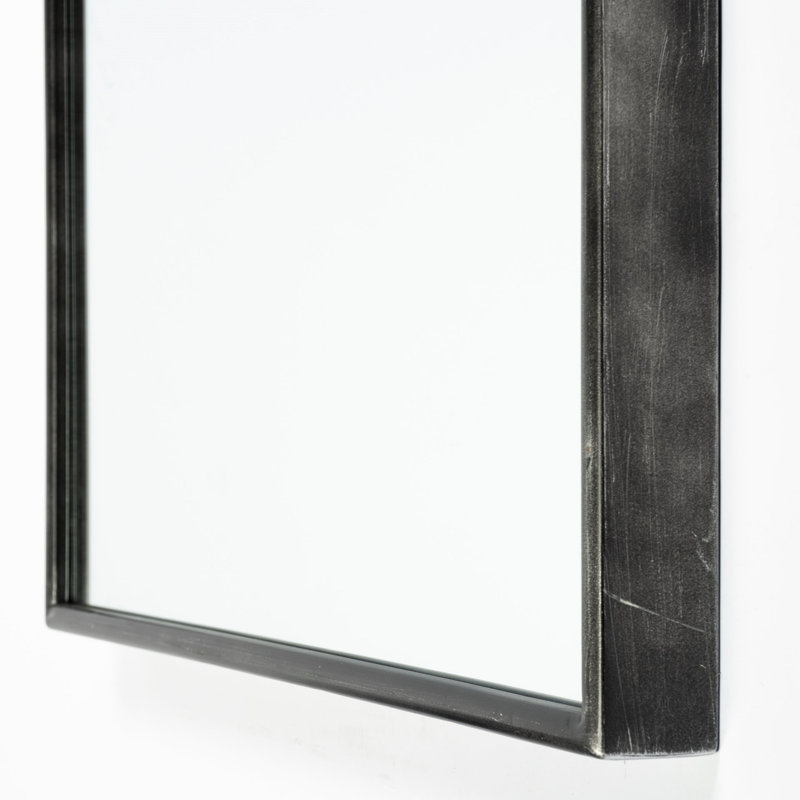 Metal Flat Mirror, Black, 70" x 28"