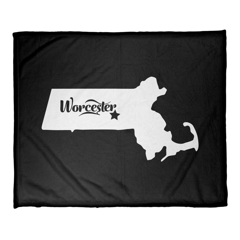 Jeté polaire worcester massachusetts, l 52,5 po x L 62,5 po, Noir
