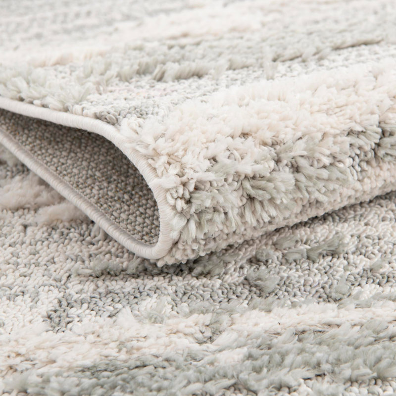 Tapis gris / blanc Algona, Rond 7 pi
