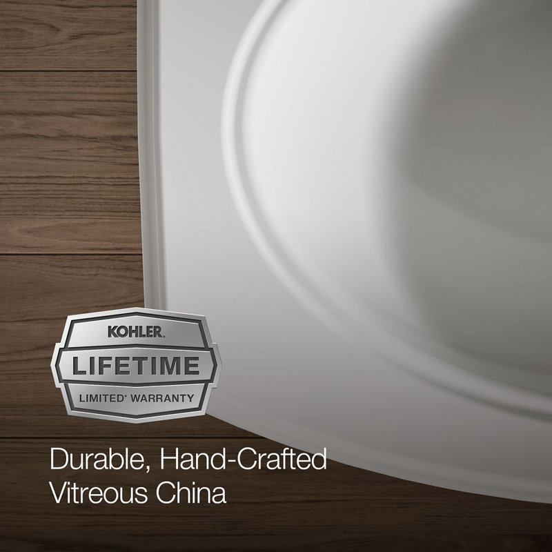 Pinoir® Vitreous China 22" Wall Mount Bathroom Sink with Overflow, White, Single 