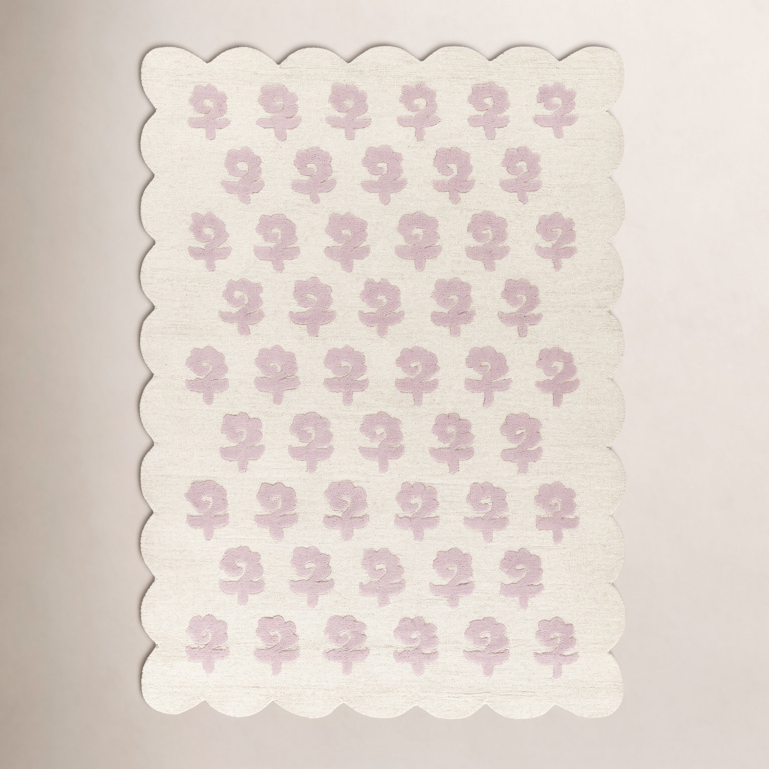 Lola Pink Hand-Tufted Floral Wool Rug, Rectangle 8'10" x 11'10"