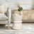 Hourglass Travertine Stone Finish Italian Design MgO Side Accent Table