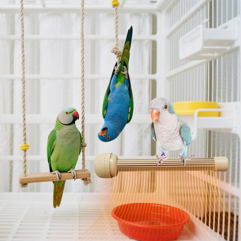 Cage Heater Heat Lamp For Birds  Heating  Even Heat Source Safe Cage Heating For Budgies Canaries With Temperature Control