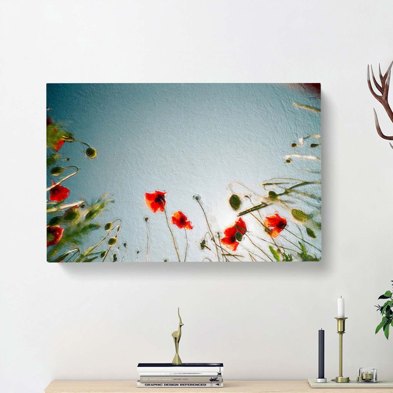 Poppy Flower View - Wrapped Canvas, 35cm H x 50cm W x 3cm D