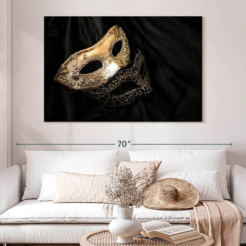 Masques Lelend or et noir, H 34 po x l 51 po