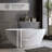 Solid Surface Matte Tub, Solid Surface Soaking Tub, Stone Resin Freestanding Bathtub, Thick Edge Stand Alone Tubs With Overflow, Pop-Up Drain, Matte White (Oval)