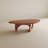Modern Walnut Oval Coffee Table with Sculptural Arch Base