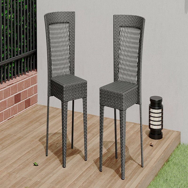 Ensemble de 2 chaises d'appoint de patio empilables pour l'extérieur, Gris