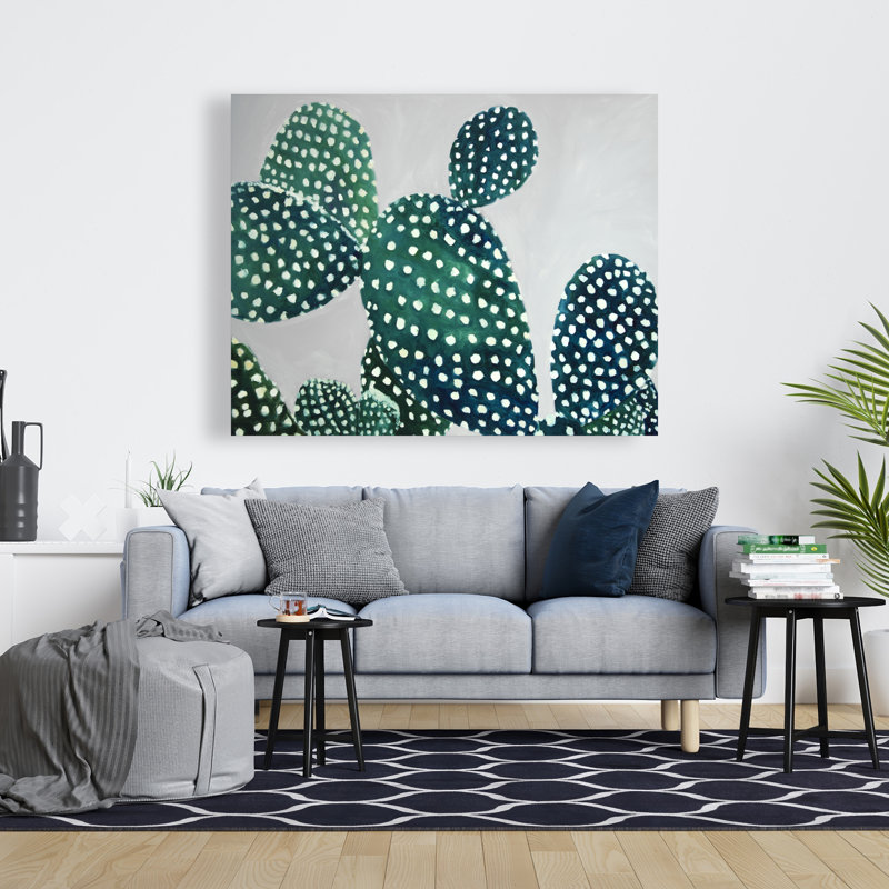 Toile de cactus Opuntia - Décoration de chambre verte pour la maison