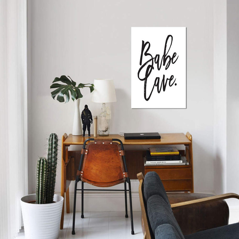 « bébé cave ii », art textuel sur toile, H 40 po x l 26 po x P 1,5 po