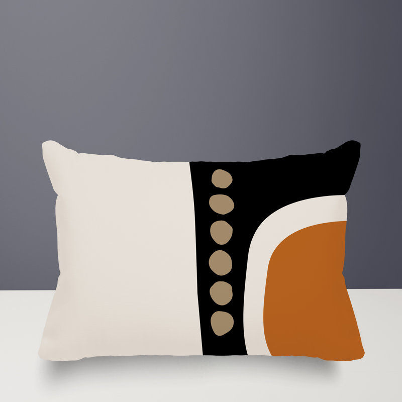 Coussin lombaire réversible intérieur / extérieur Sofi Minimalist, H 14 po x l 20 po, Orange brûlé