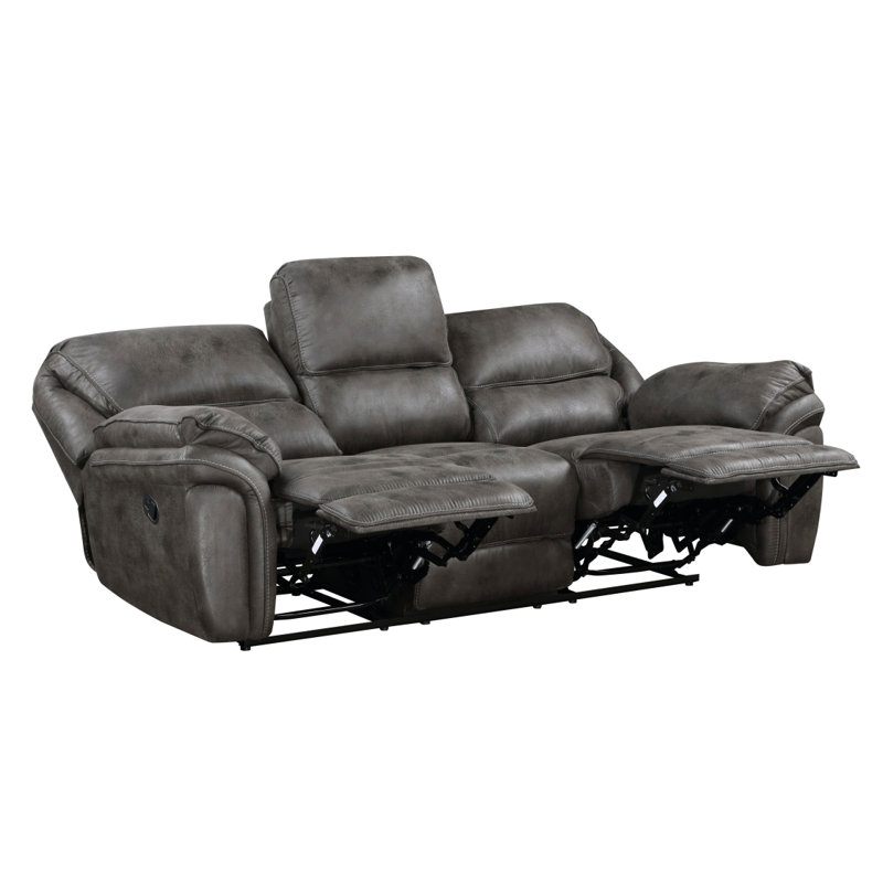 Ensemble de canapé moelleux 2 pièces avec canapé inclinable et causeuse en microfibre, Noir